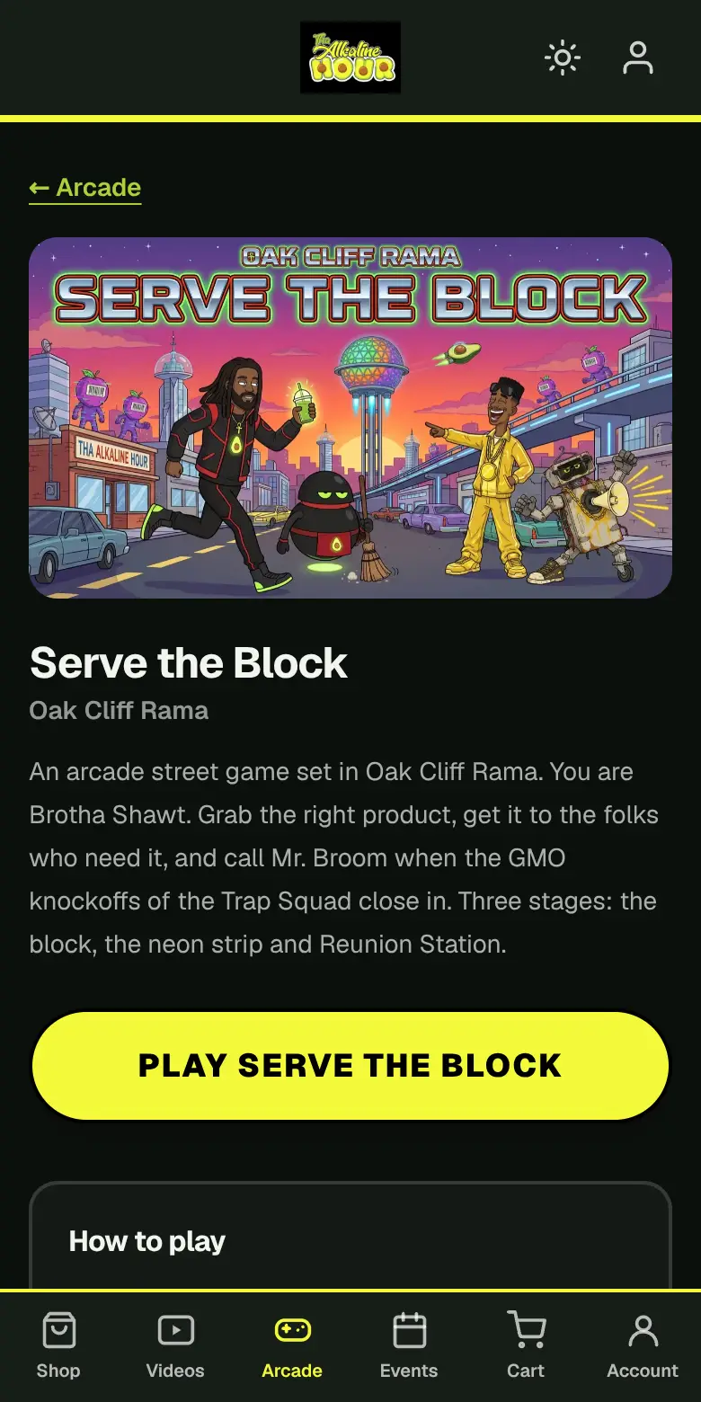 Serve the Block, an original game